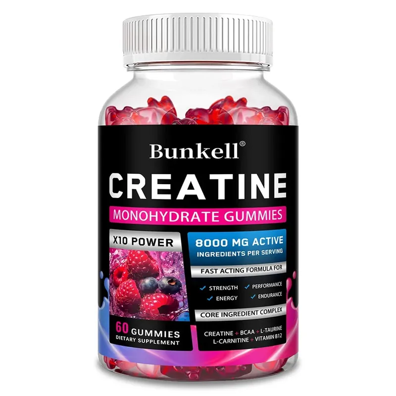 Gomas de monohidrato de creatina - 8000 mg pré/pós-treino, construção muscular de força física fornecem suplementos energéticos