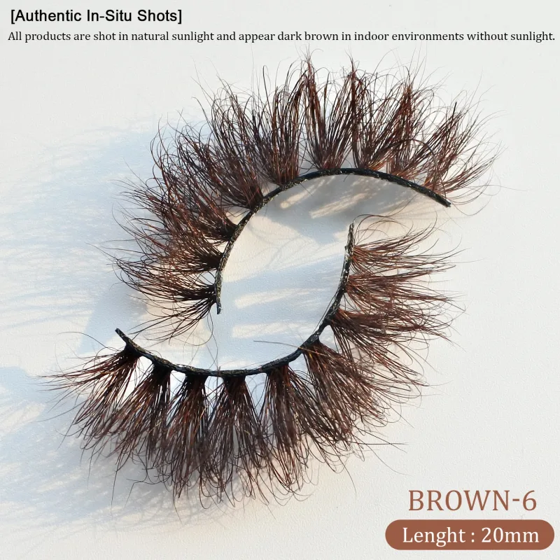 `Marrom escuro 3d vison cílios postiços fofos finos volume tira cílios macios feitos à mão marrom vison cílios maquiagem natural olho beleza t