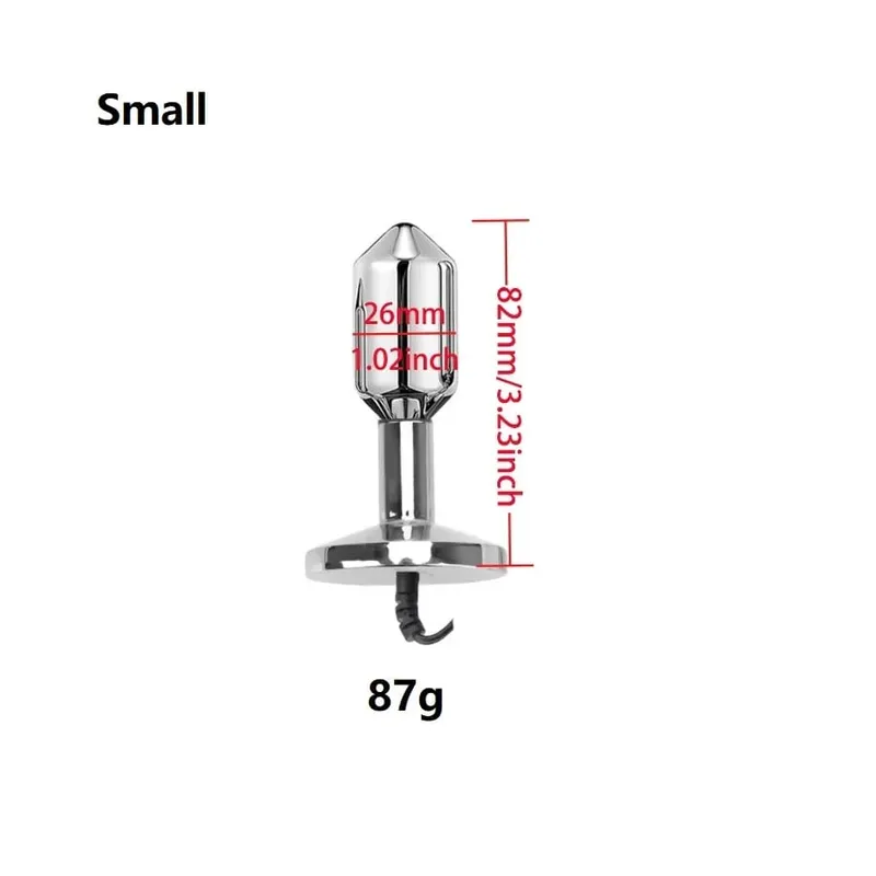 Bi-polar Electro Shock Anal Butt Plug Set Small Medium Large Metal Anal Beads Electric Shock Stimulation Sex Toy
