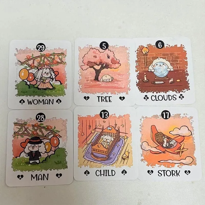 Boji blog lenormand deck versão em inglês 39 peças a jornada de um coelho através do destino adivinhação carta de tarô para amantes de tarô