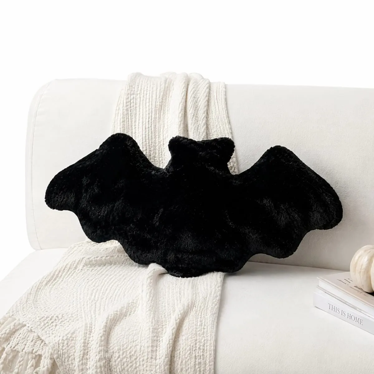 Halloween morcegos travesseiro de pelúcia travesseiro decorativo de halloween travesseiros de pelúcia de morcego peludo para o dia das bruxas decorativo casa sofá cama