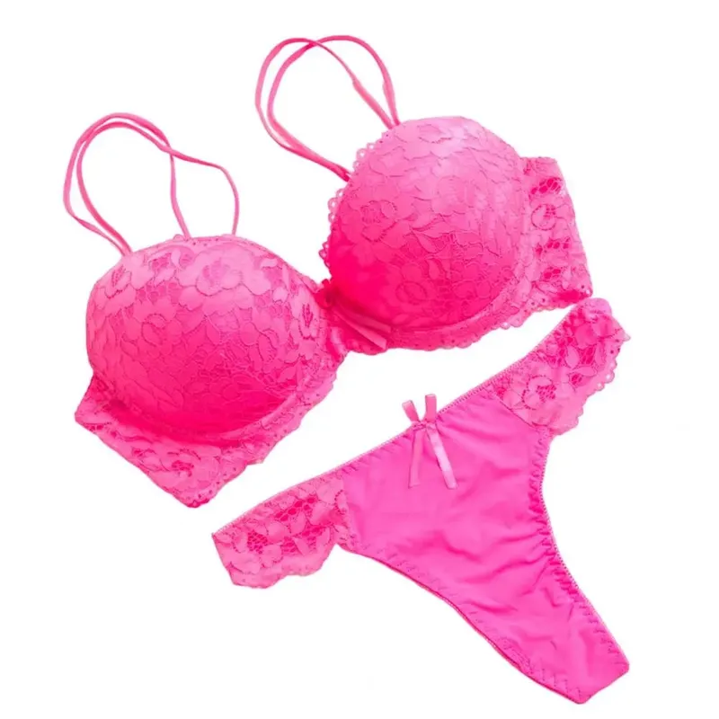 2 pçs/set conjunto de roupa interior alta estiramento cor sólida dupla fileira fivela decorar tamanho grande feminino sexy sutiã de renda e calcinha conjunto