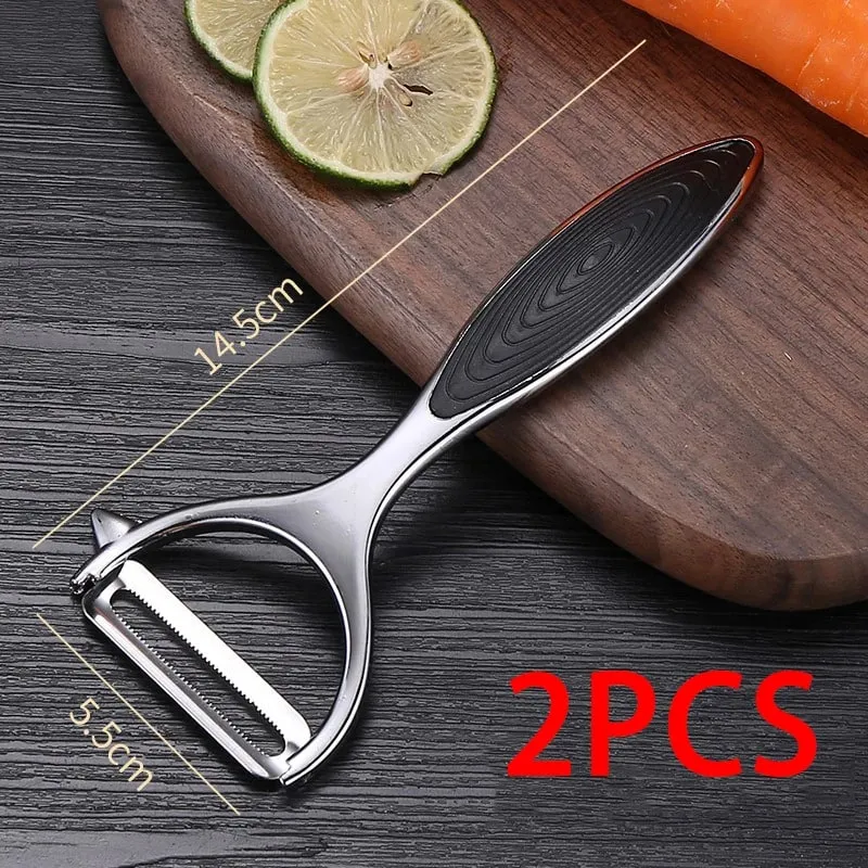 Aço inoxidável frutas vegetais ferramentas descascador de legumes descascador de batata acessórios de cozinha alça antiderrapante sggj001