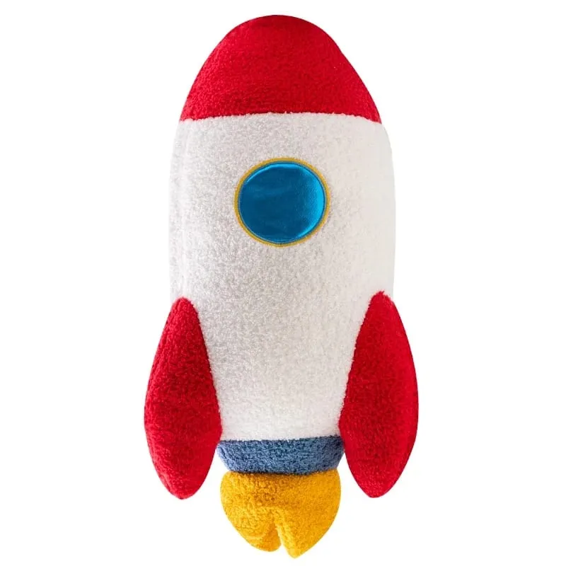 Quente 58cm foguete de pelúcia astronauta brinquedo recheado nave espacial lance travesseiro decoração para casa presente aniversário espaço descoberta educacional para crianças
