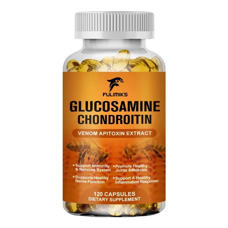 Suplemento Premium de Glucosamina e Condroitina com Veneno de Abelha MSM e Ácido Hialurônico Apoia a Flexibilidade das Articulações e a Saúde da Cartilagem