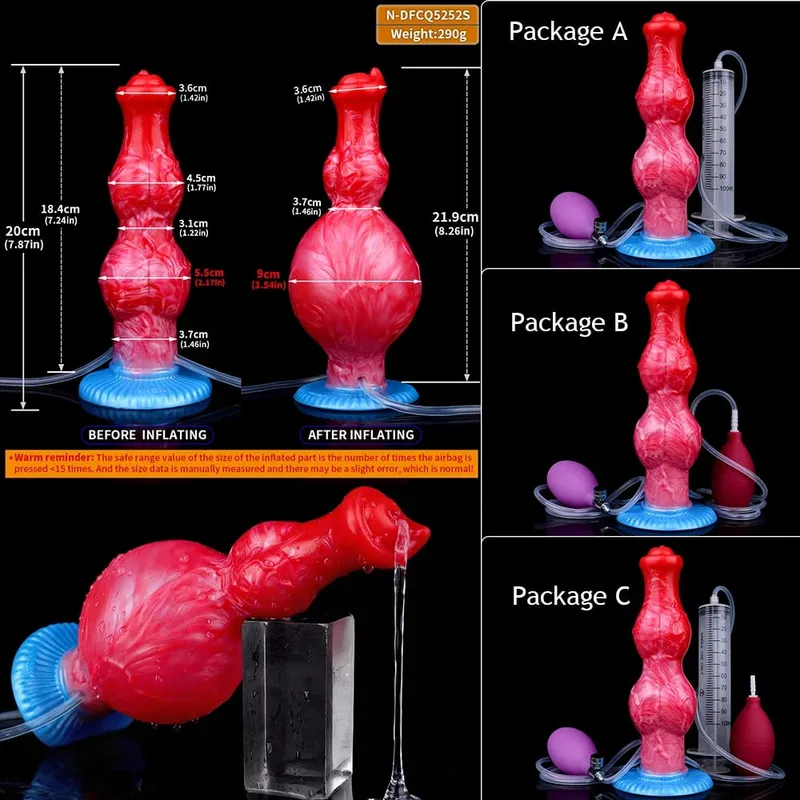 Plugue anal inflável para cavalo, plugue anal de silicone para ejaculação, pênis com nó, ponto g, treinador anal, brinquedo sexual gay, homens e mulheres