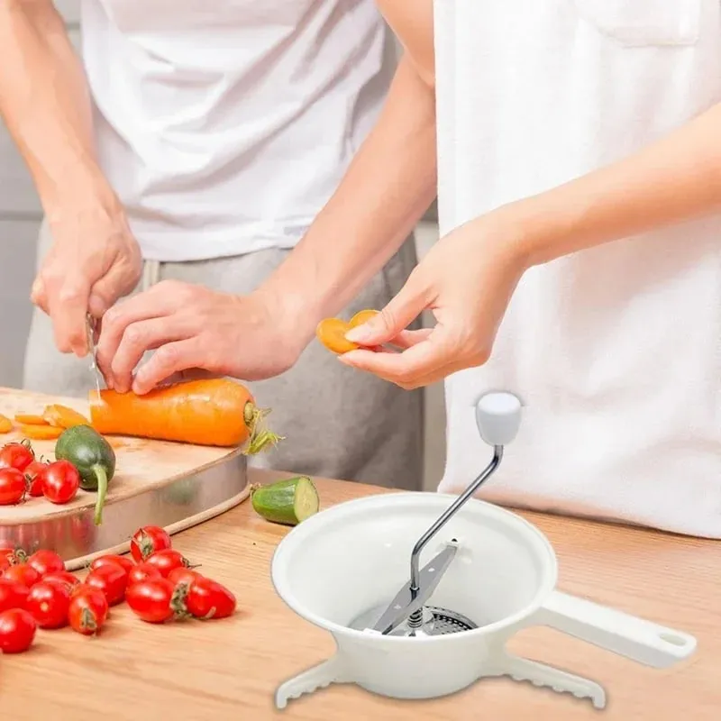Moedor de alimentos com manivela manual equipado com 3 discos de moagem Moedor de alimentos vegetais e frutas adequado para molho de tomate purê de batata