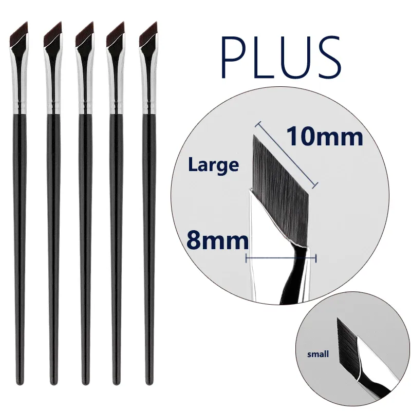 Pincel de delineador com lâmina atualizada, pincel ultrafino de ângulo fino e plano para sobrancelha sob os olhos, pincel de maquiagem com detalhes precisos