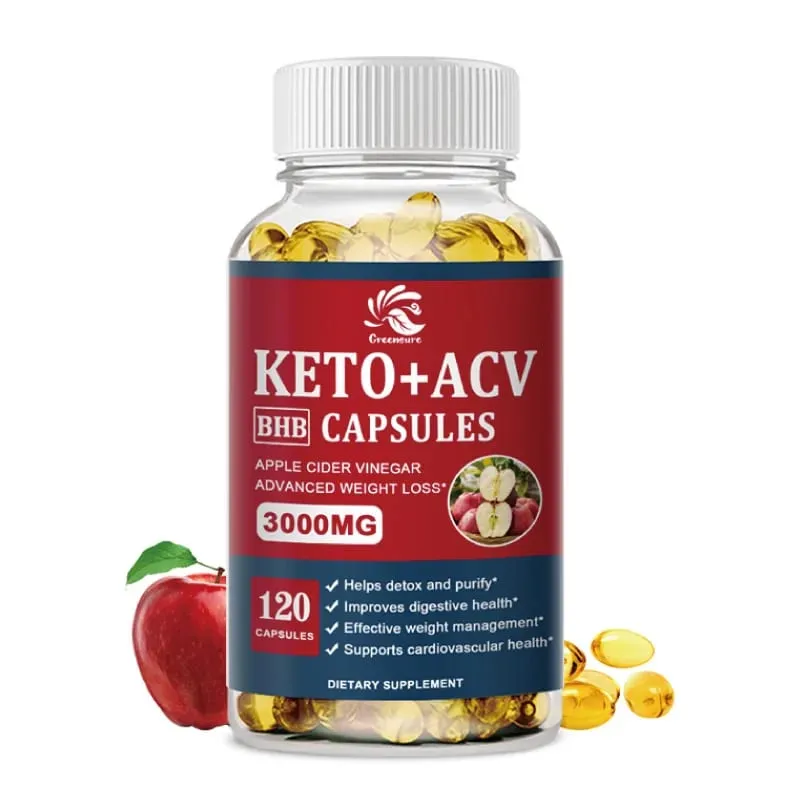 Greensure Keto Apple Cider Vinegar Capsules ACV with Apple Cider Keto Supplements Apple Flavor Formula for Men & Women