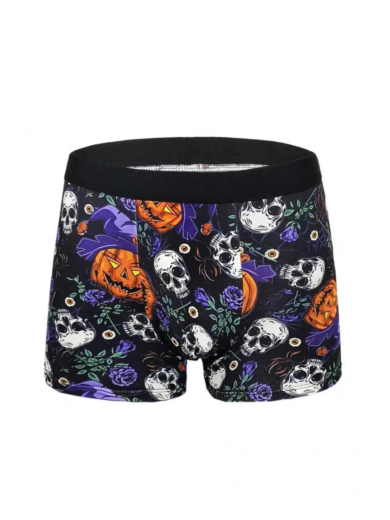 Shorts boxer masculino divertido estampado com grafite, conjunto aleatório de 5 peças, moderno, personalizado, confortável e respirável, calça de quatro cantos