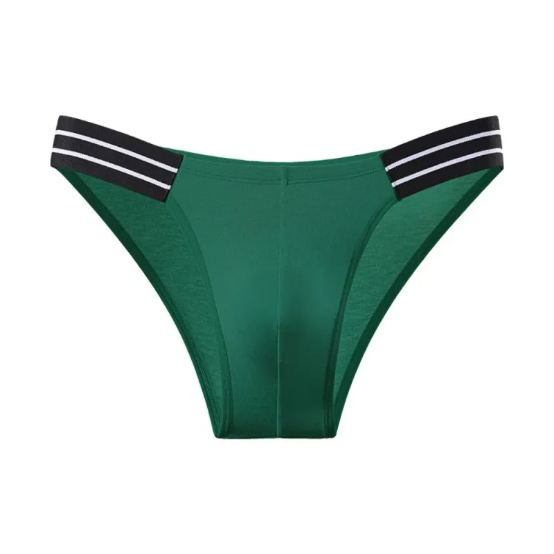 Cuecas lingerie masculina triângulo calcinha listra respirável homens cuecas finas cintura média tamanho grande roupa interior para presentes masculinos