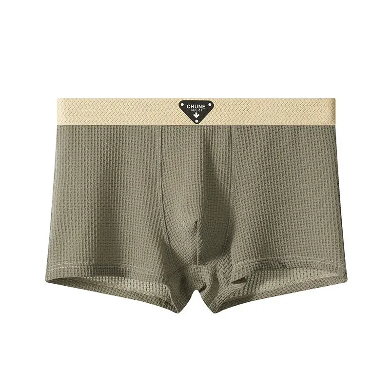 1/3 pçs masculino fresco gelo seda boxers shorts verão cetim-como sólida cuecas pele amigável malha respirável virilha roupa interior masculina