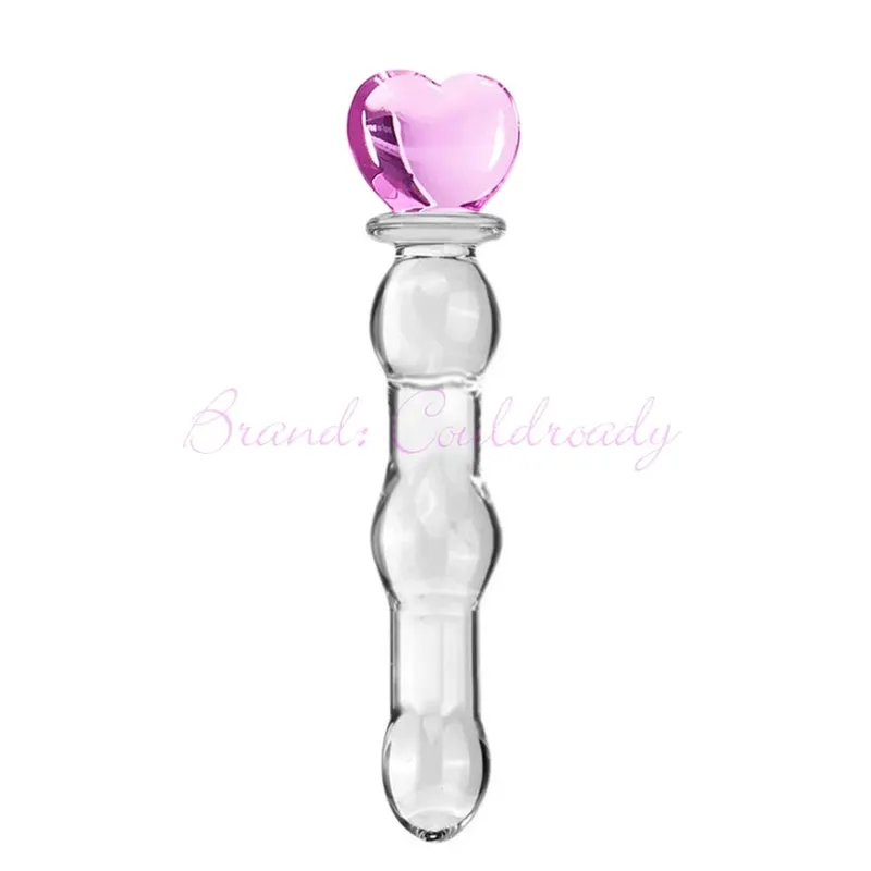 Pyrex Glass Dildo 195x33mm Fake Penis Crystal Anal Beads Butt Plug Prostate Massager G Spot Female Masturbation Toys