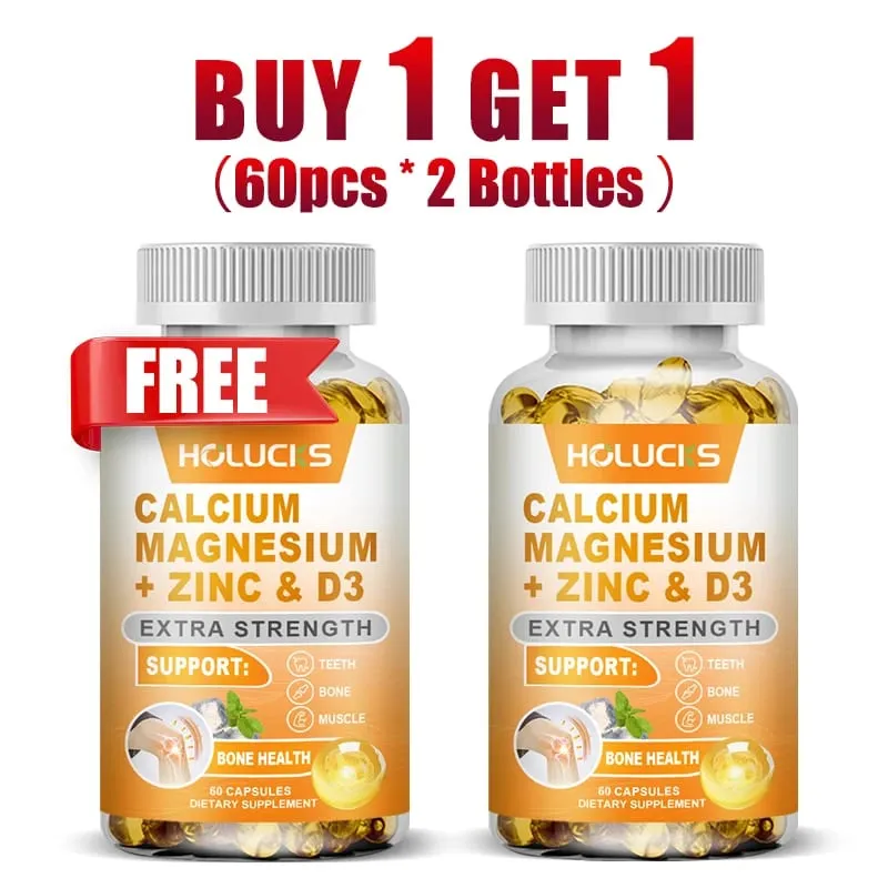 Organic Calcium Support Supplements with Magnesium Zinc & D3 Strengthen Bone Teeth & Nerve Wellness for Daily Life
