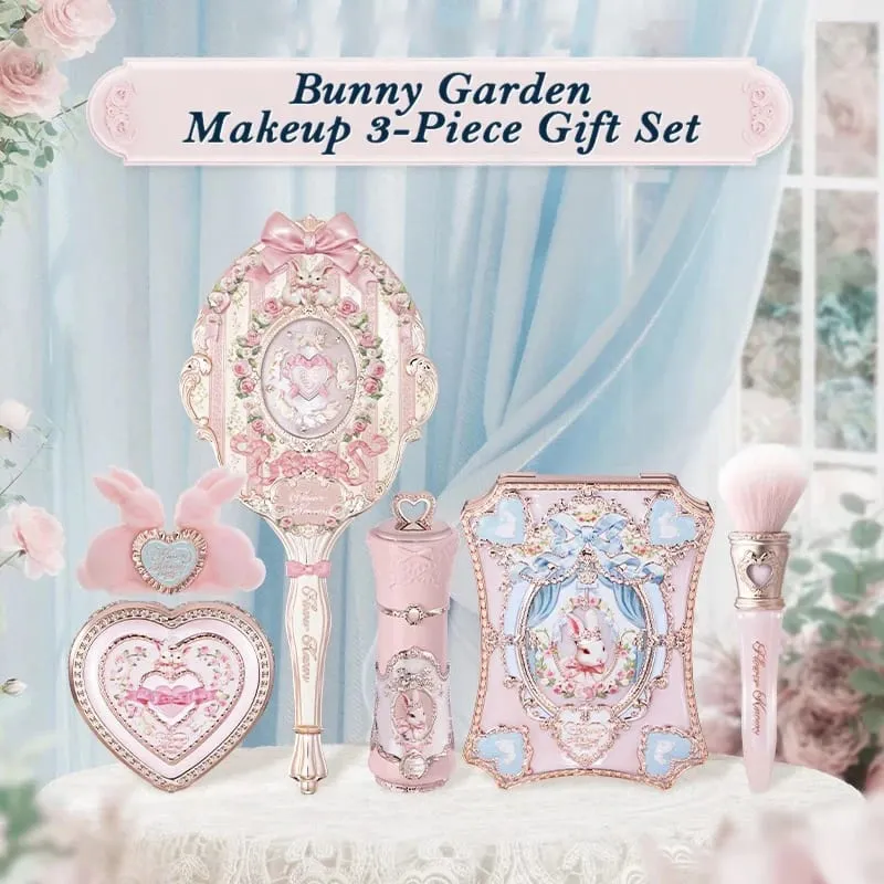 Flores sabe coelho jardim coleção presente conjunto maquiagem sombra paleta veludo fosco batom batom creme blush de maquillaje