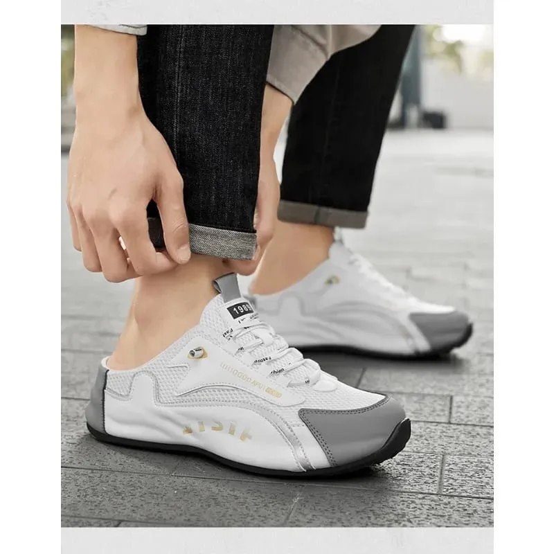 Masculino casual fechado dedo do pé metade chinelos verão confortável respirável sola macia tênis moda deslizamento-on tênis masculino 2026