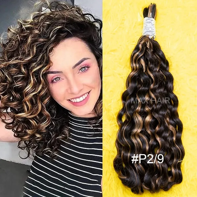 4 # chocolate marrom onda profunda cabelo humano em massa para tranças boho encaracolado trança cabelo 18-30 polegada pacote de cabelo remy brasileiro