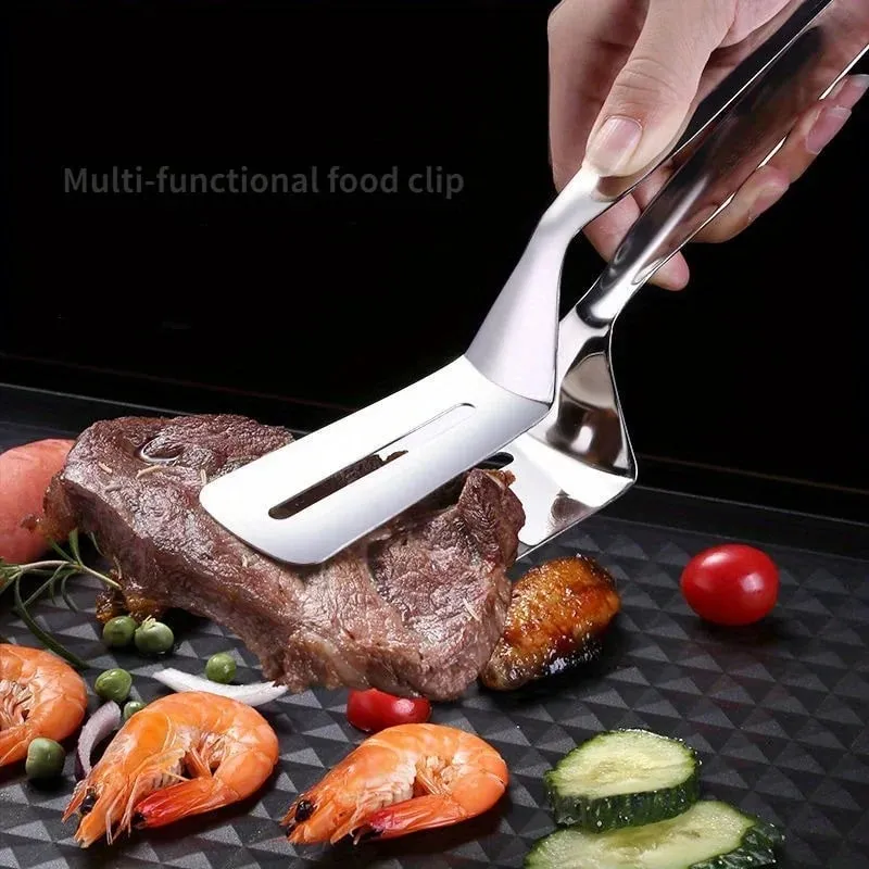 Pinças de cozinha premium de aço inoxidável multiuso pinça clipe de pão/grampos de bife/braçadeira de bife frito/pinças de churrasco