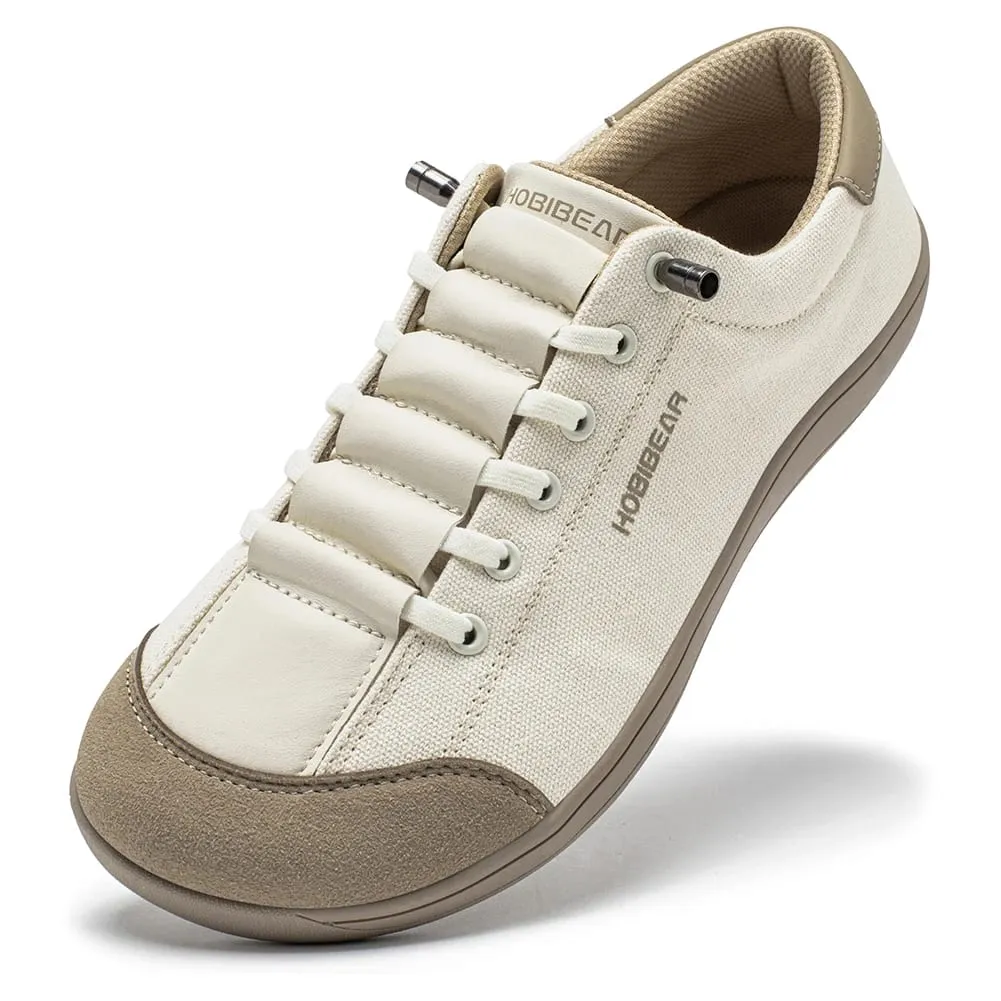 Wide Toe Barefoot Shoes for Unisex Minimalist Canvas Sneakers Lightweight Adjustable Slip On Walking Shoes