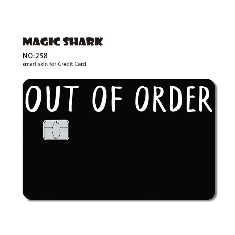 Magic Shark Dog Meme Hunter Snake Stonks 3M Matte PVC Front Sticker Film Cover Skin for Bank Debit Credit Card
