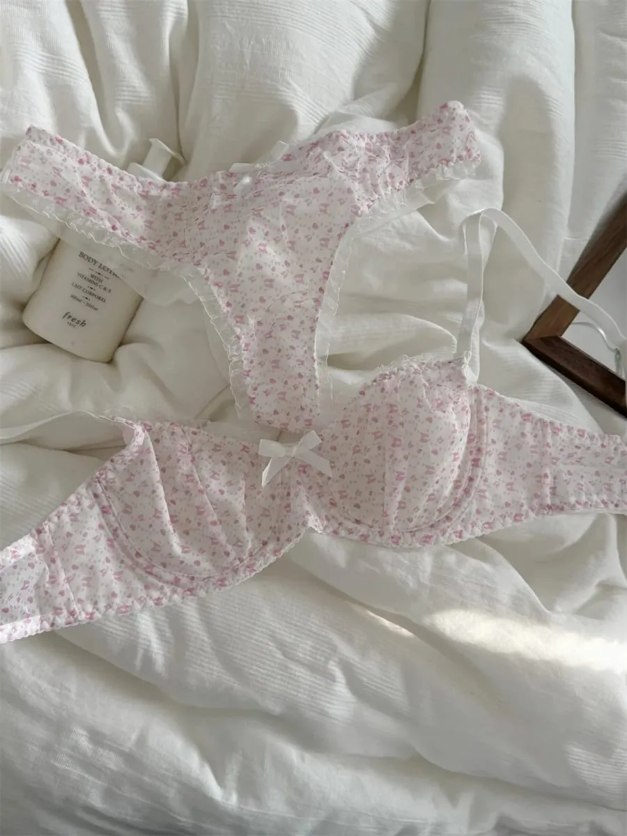 網紗刺繡內衣薄款透氣上托託大胸顯小胸罩套裝女聚攏內衣