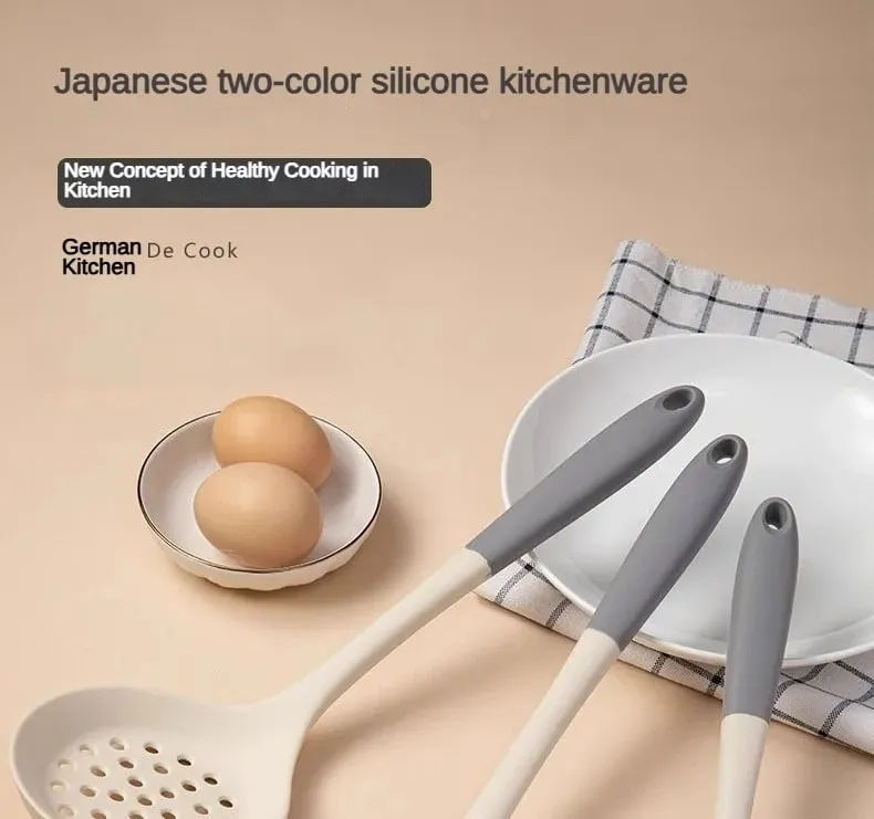 1/2/3/4 conjunto cinza branco silicone espátula colher de sopa conjunto panela antiaderente ferramentas de cozinha kit de cozinha