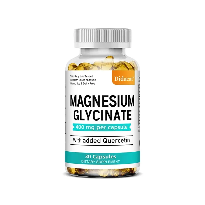 Glicinato de magnésio - com quercetina melhora a saúde cardiovascular, reduz o estresse e promove o crescimento muscular do sono saudável