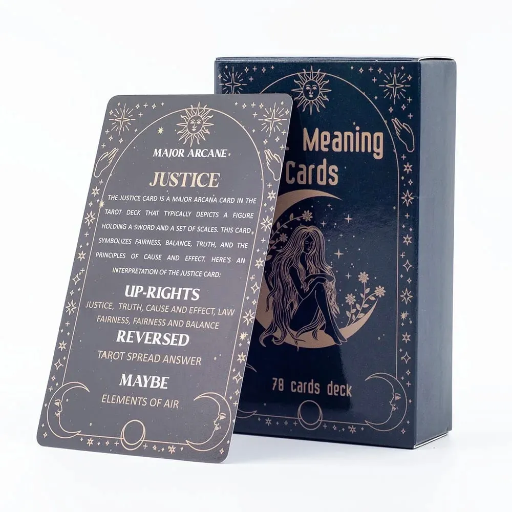 Significado cartas de tarô 78 cartas baralho inglês visões adivinhação edição jogo de tabuleiro para iniciantes tamanho de bolso tarô aprendizagem baralho — image 1