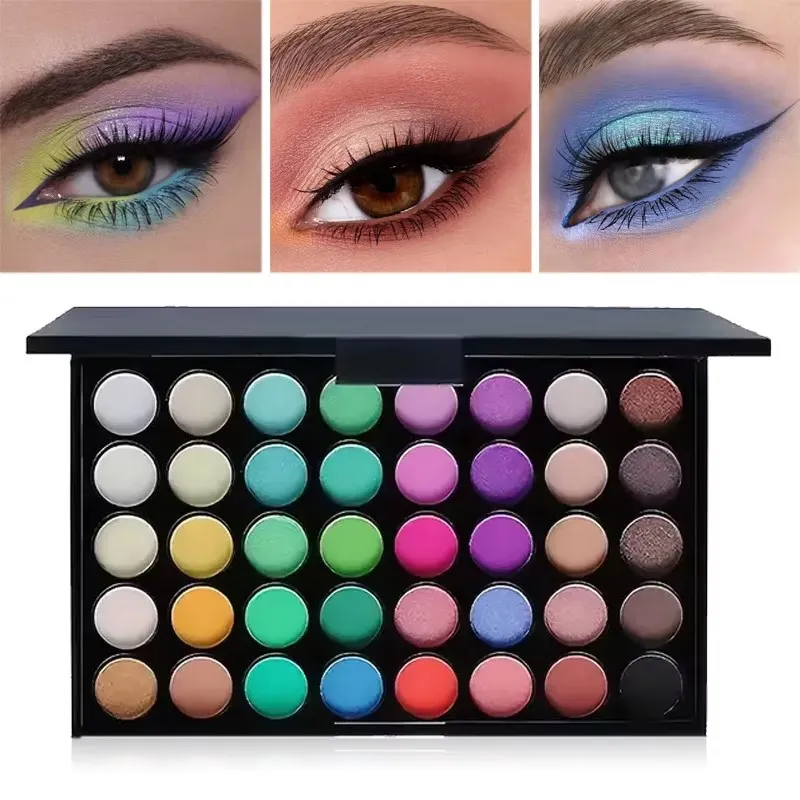 Kit Kosmetik Serbuk Palet Kalis Air Matte Glitter Eyeliner Pensil Kening Pen Maskara Berus Solek Kosmetik Mata — image 3
