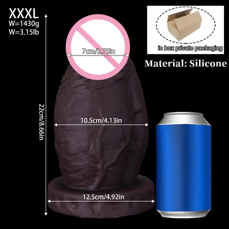 New Realistic Big Huge Thick Anal Dildo Butt Plug Giant Large Soft Silicone Anal Plug Expander Training Adult Sex Toys for Women