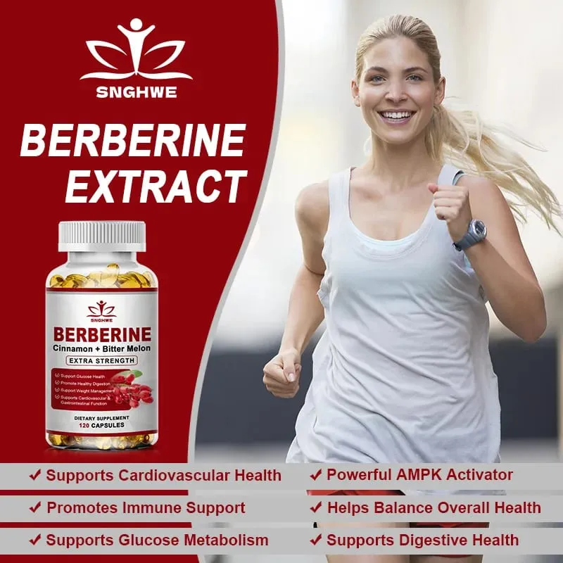 Suplemento de Berberina de Alta Potência com Canela do Ceilão - Sistema Imunológico Função Cardiovascular e Gastrointestinal - Berberine H