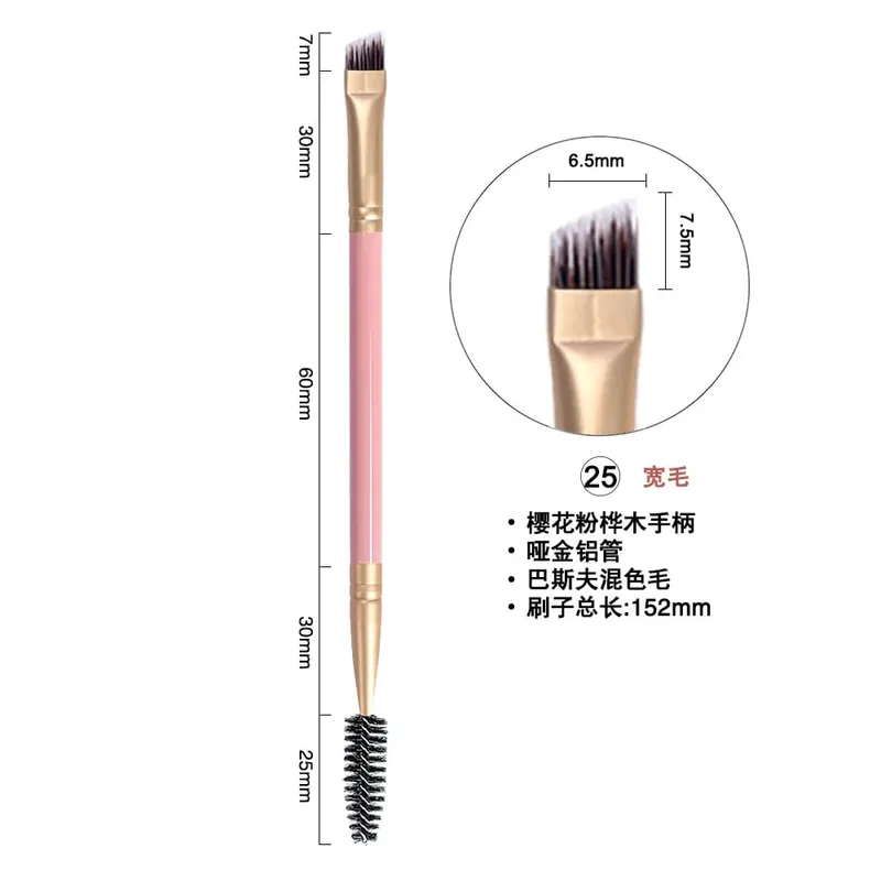 Pincel de sobrancelha com logotipo personalizado, 100 peças, cabeça dupla, cílios, cosméticos, pincéis de maquiagem, delineador, ferramentas de pincel de maquiagem