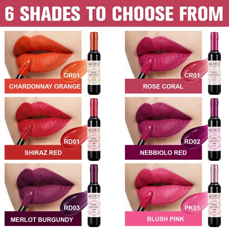 1pcs Red Wine Bottle Shape Matte Lip Gloss Sexy Lasting Non-stick Cup Velvet Matte Nude Liquid Lipstick Women Makeup Lip Gloss