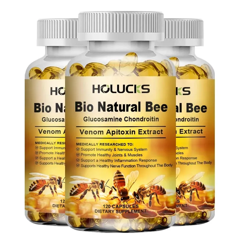 Suplemento Bio Natural de Abelha com Apitoxina e Glucosamina Suporta Função Nervosa Flexibilidade Alivia Rigidez Confiança
