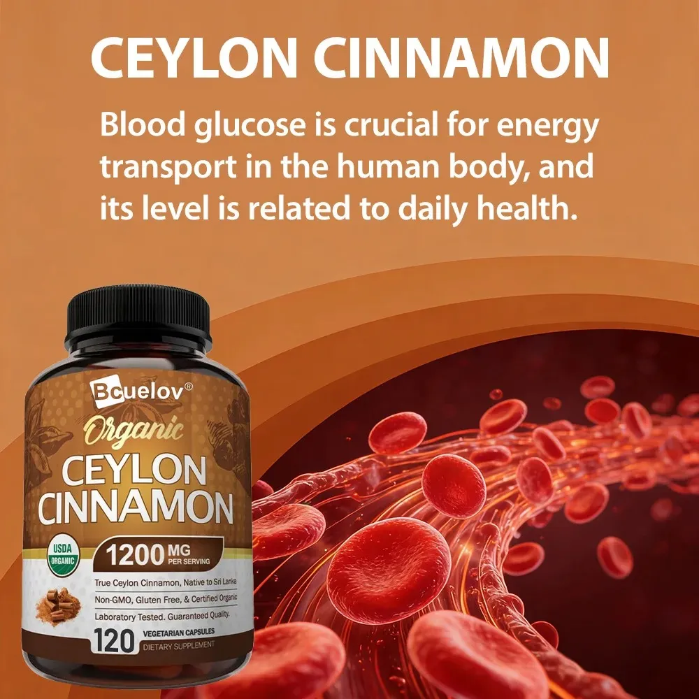 Ceylon Cinnamon 1200Mg Per Serving 120 Capsules - Healthy Blood Sugar Support Joint Support Antioxidant