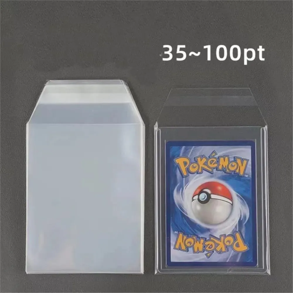 100 件透明保護套適用於 35PT-100PT 硬塑膠卡夾適用於 Pokemon TCG 遊戲交易運動卡保護套