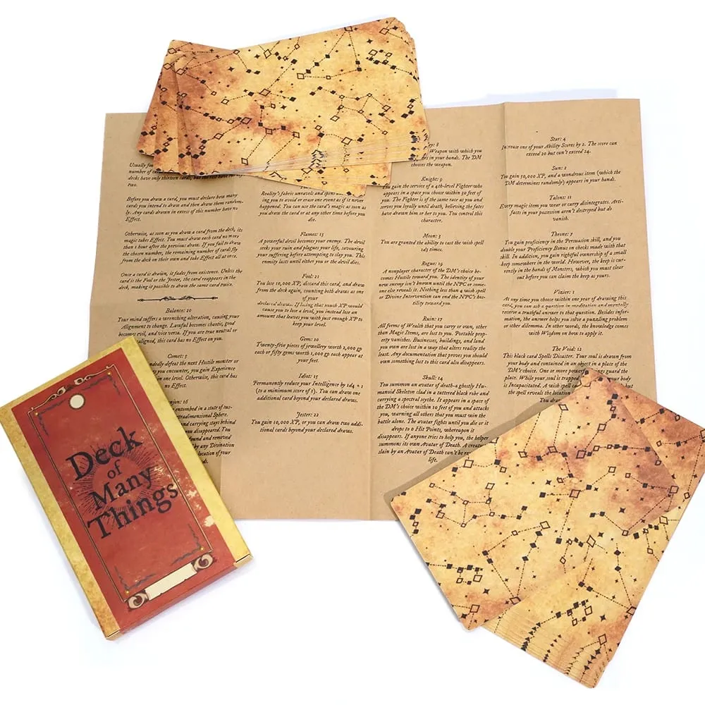 Baralho de muitas coisas estilo vellum 12x7cm tamanho aventuras inspiradas fantasia roleplay acessórios de mesa rpg com cartão ilustrado — image 3