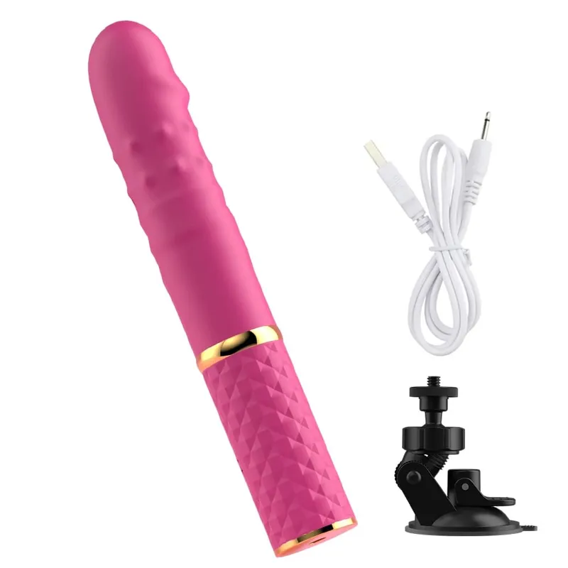 Vibrador telescópico vibrador automático para cima massageador ponto g empurrando buceta retrátil vibrar brinquedos sexuais de tamanho grande para mulheres