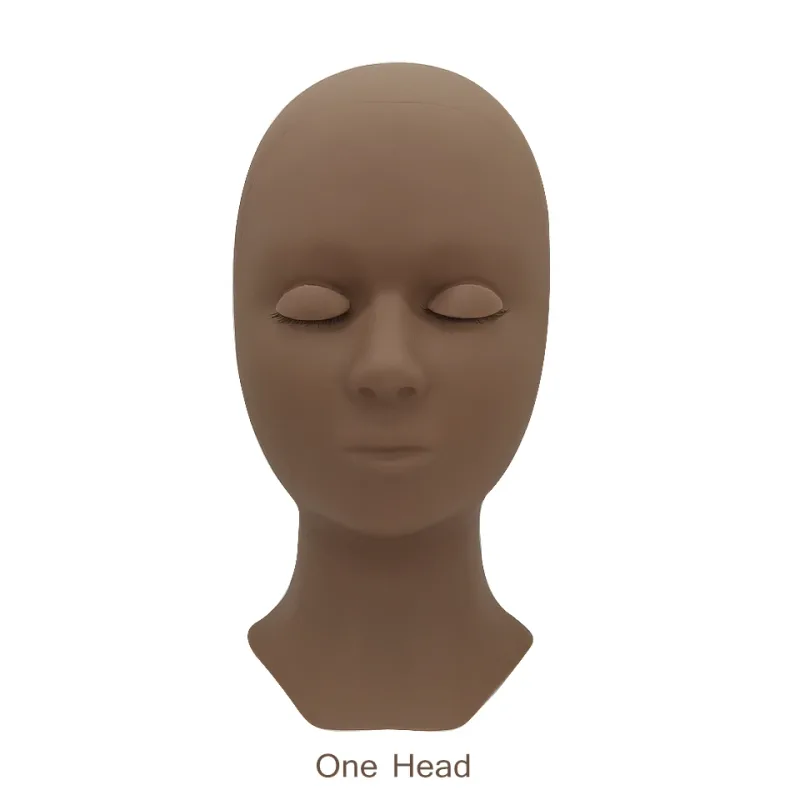 Mannequin Head For Eyelash Extension Training Kit With Removable Eyelids Silicone Cosmetic Model Heads Makeup Tools Gel Material