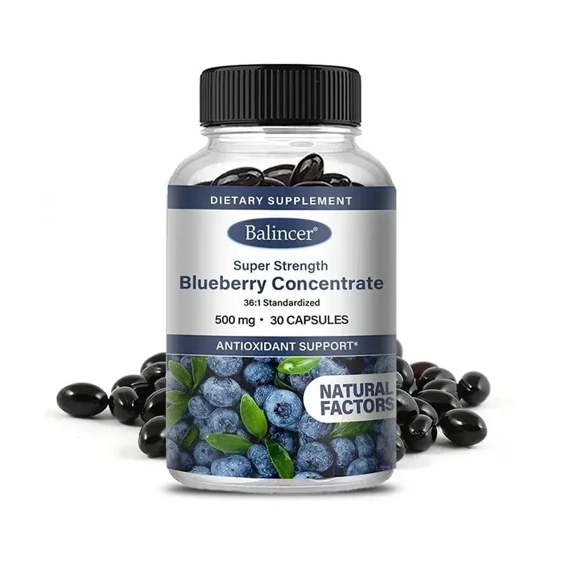 Super força concentrado de mirtilo 500 mg cápsulas 120 softgels vitaminas para a saúde dos olhos antioxidante suplemento de visão saudável