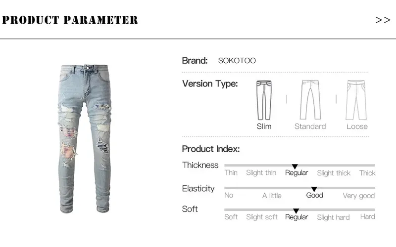 Homens rachados remendo estiramento jeans buracos rasgados retalhos calças streetwear azul claro magro calças cônicas