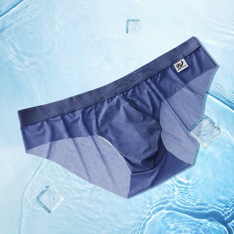 New Arrival Men's Briefs Ice Silk Underwear Seamless Breathable Low Waist Panties Shorts