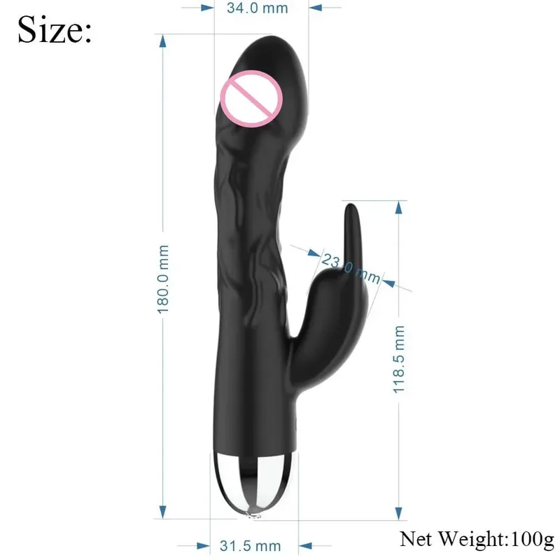 Huge Silicone Dildo Rabbit Vibrator for Women Clitoris Stimulation Massage 10 Speed G Spot Vibrator Adult Sex Toys
