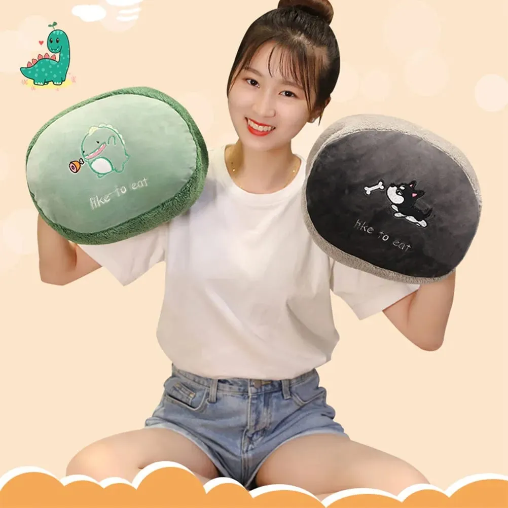 Dinosaur Cartoon Hand Warmer Pillow Soft Warm Cushion for Sofa Bed Desk Car Use Not Easily Deformed Perfect Winter Gift Idea