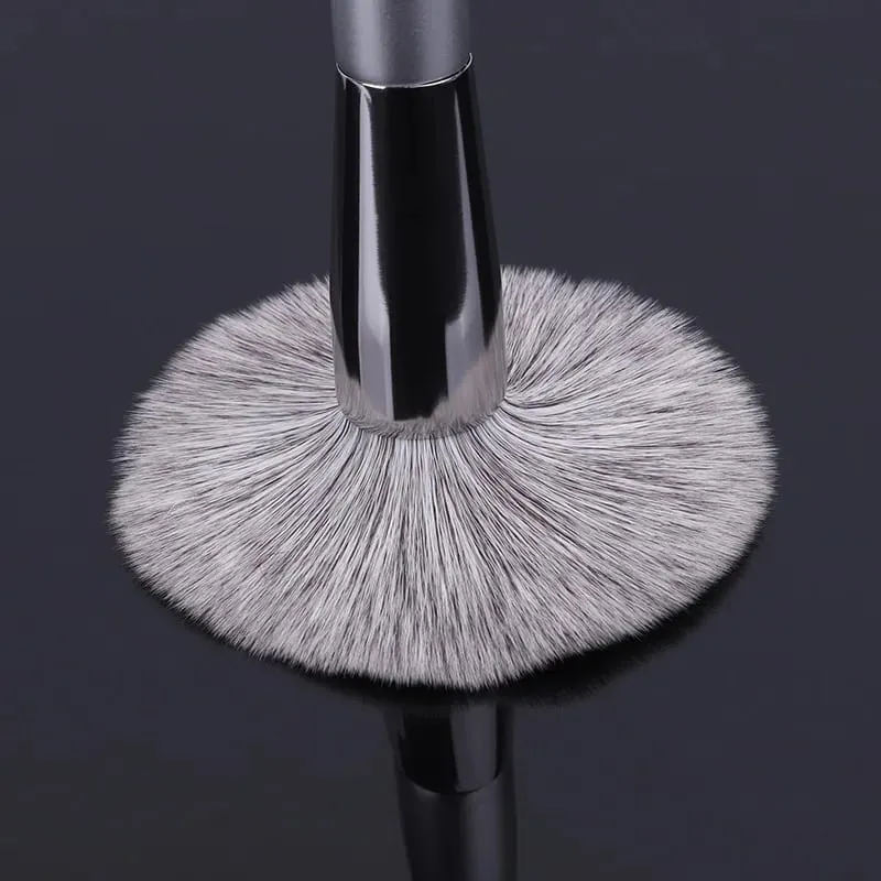 12pçs kit de pincéis de maquiagem profissional, cabelo de cabra natural, base em pó, contorno, sobrancelha, sombra, lábios, ferramentas de maquiagem — image 4