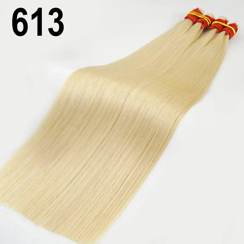 Kein Schuss, 100 % Echthaar-Extensions, Remy-Echthaar, unverarbeitetes natürliches schwarzes indisches Jungfrau-Haar, geflochten für Frauen