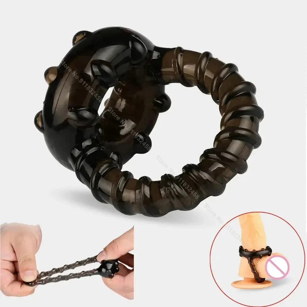 Anel de bloqueio de cesta dupla pênis silicone atraso físico anel de contenção escrotal masculino conjunto de controle de tempo brinquedo sexual