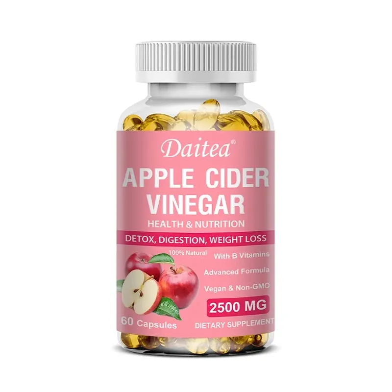 Daitea Organic Apple Cider Vinegar Capsules Healthy Weight Management Digestion Detox & Immune Soothes Gas & Bloating