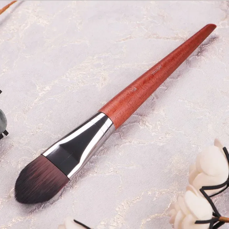 1pc mf pincéis de maquiagem de madeira natural macio pó fundação corretivo compõem escova blush sombra de cabelo sintético ferramentas de alta qualidade