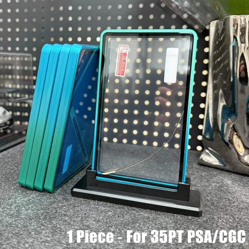 Multicolor gradiente cor liga de alumínio cartão comercial proteger titular caixa de metal para 35pt psa cgc cartão graduado